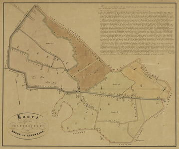 216068 Kaart van het waterschap de Hooge en Lageweide te Utrecht; met weergave van wegen, dijken, watergangen en ...